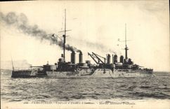 CPA Bateau de Guerre Vergniaud Cuirasse d'escadre a turbines 