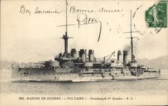 CPA Bateau de Guerre Voltaire Dreadnought 1er escadre