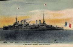 CPA Bateau de Guerre Voltaire Cuirasse d'escadre
