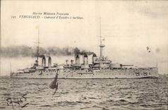 CPA Bateau de Guerre Vergniaud Cuirasse d'escadre a turbines