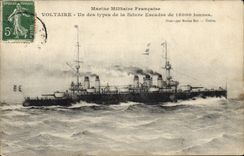 CPA Bateau de Guerre Voltaire Un des types de la future escadre