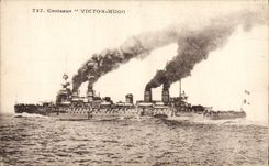 Vintage Postcard Warship Cruiser Victor Hugo