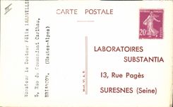 Postal Semmel Weis Laboratorios Substatia Calle Páginas Suresnes
