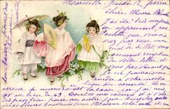 CPA Fantaisie Enfants Eventail Japon Nippon
