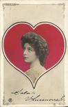 Vintage Postcard Fantasy Woman Heart