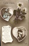 Vintage Postcard Fantasy Flowers Woman Heart Militaria Soldier