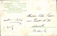 Vintage Postcard Fantasy Flowers Heart Lily of the valley Boat