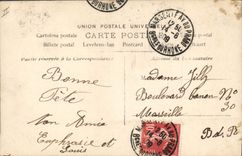 Vintage Postcard Fantasy Flowers Man co. Marie Heart