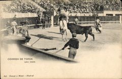 CPA Corrida Course de taureaux Una vara 