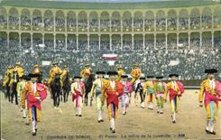 CPA Corrida Course de taureaux El paseo Le defile de la cuadrilla 