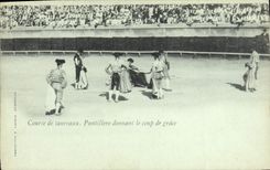 CPA Corrida Course de taureaux Puntillero donnant le coup de grace 