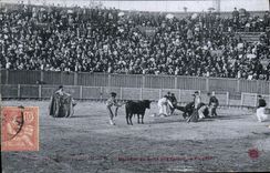 Postal Corrida Curso de toros Matador al Quite