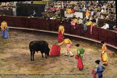 Postal Corrida Corrida de toros Preparando previo matar Suerte de multa por el espada