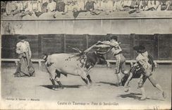 CPA Corrida Course de taureaux Pose de banderilles 