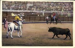 Postal Corrida Corrida de toros Citando previo el suerte de varas