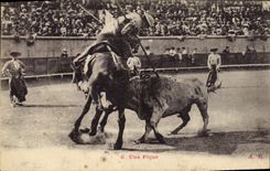 CPA Corrida Course de taureaux Une pique 