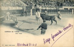 CPA Corrida Course de taureaux Una Vara 