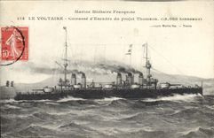 CPA Bateau de Guerre Le Voltaire Cuirasse d'escadre du projet Thomson 