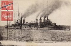 Vintage Postcard Warship Vergniaud Dreadnought