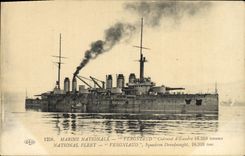 CPA Bateau de Guerre Vergniaud Cuirasse d'escadre 