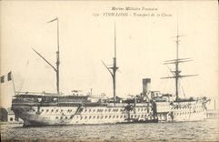 CPA Bateau de Guerre Vinh Long Transport de 1ere classe 
