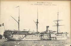 CPA Bateau de Guerre Vinh Long Transport de 1ere classe 