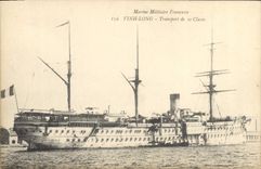 CPA Bateau de Guerre Vinh Long Transport de 1ere classe 