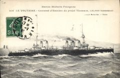CPA Bateau de Guerre Le Voltaire Cuirasse d'escadre du projet Thomson 