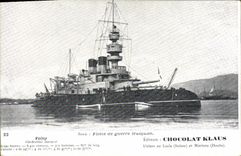 CPA Bateau de Guerre Valmy Garde Cotes Cuirasse 