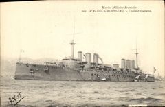 Vintage Postcard Warship Waldeck Rousseau Croiseur Armours