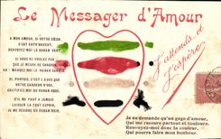 Vintage Postcard Fantasy Flowers the Messenger of love