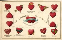CPA Fantaisie Langage du coeur 