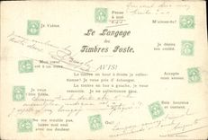 CPA Fantaisie Langage des timbres Suisse 