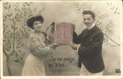 Vintage Postcard Fantaisie Stamps Sower I do not think that you has