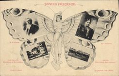 Vintage Postcard Presidential Memory Fallieres Loupillon Residence of Mr. Fallieres Butterfly