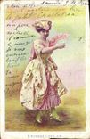 Vintage Postcard Fantasy Woman Range the range Louis XV