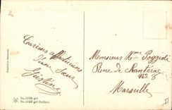 Vintage Postcard Fantasy Heart Clover Dove