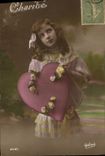 Vintage Postcard Fantasy Heart Child