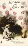 CPA Fantaisie Coeur Langage des coeurs Ange Enfant