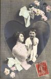 Vintage Postcard Fantasy Heart Child wife