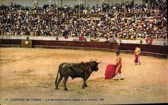 Postal Corrida Corrida de toros el dernire suerte Llamada tiene el muleta