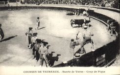CPA Corrida Course de taureaux Suerte de Varas Coup de pique