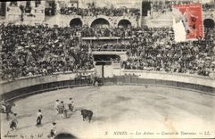 CPA Corrida Course de taureaux Nimes Les arenes 