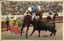CPA Corrida Course de taureaux Un gran puyazo