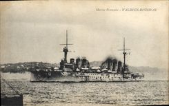 Vintage Postcard Warship Waldeck Rousseau