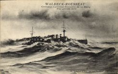 Vintage Postcard Warship Waldeck Rousseau Croiseur Armours 1st rank