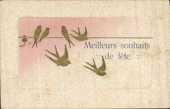 CPA Fantaisie Hirondelles 