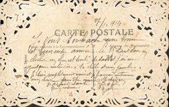 Vintage Postcard Embroidered Fantasy Flowers