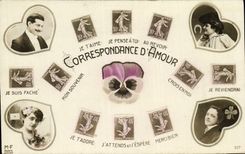 Vintage Postcard Fantasy Correspondence of love Sower