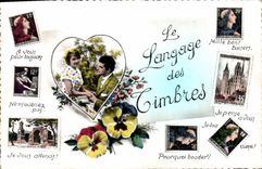 Vintage Postcard Fantasy the language of the stamps